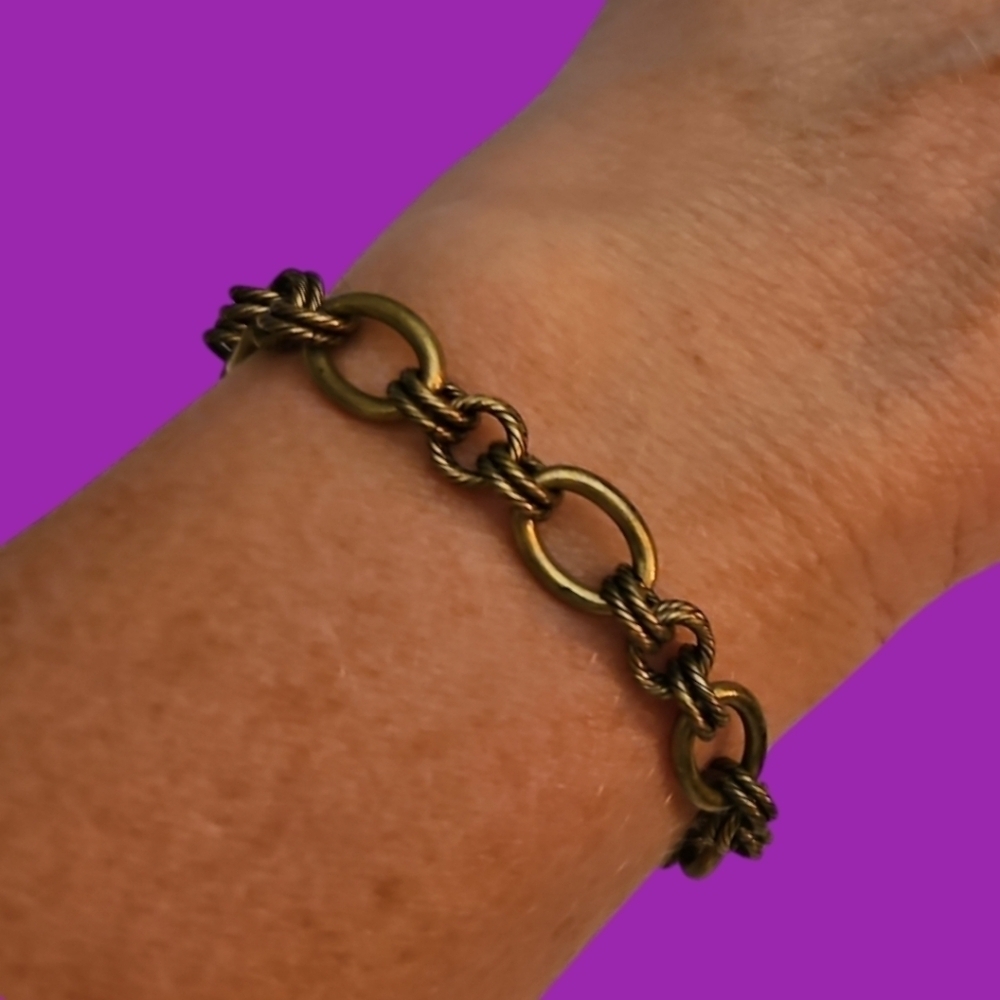 Chloe & Isabel Antique Brass Oval Link Chain Toggle Bracelet